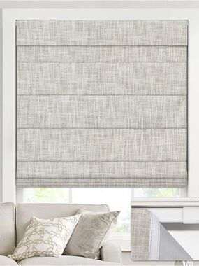 Light Gray Linen-Style Roman Shade - Home Accents